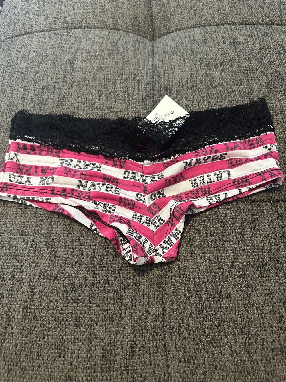 NWT Size Small Tarea by Rue21 “No, Yes, Maybe, Later” Striped Panty